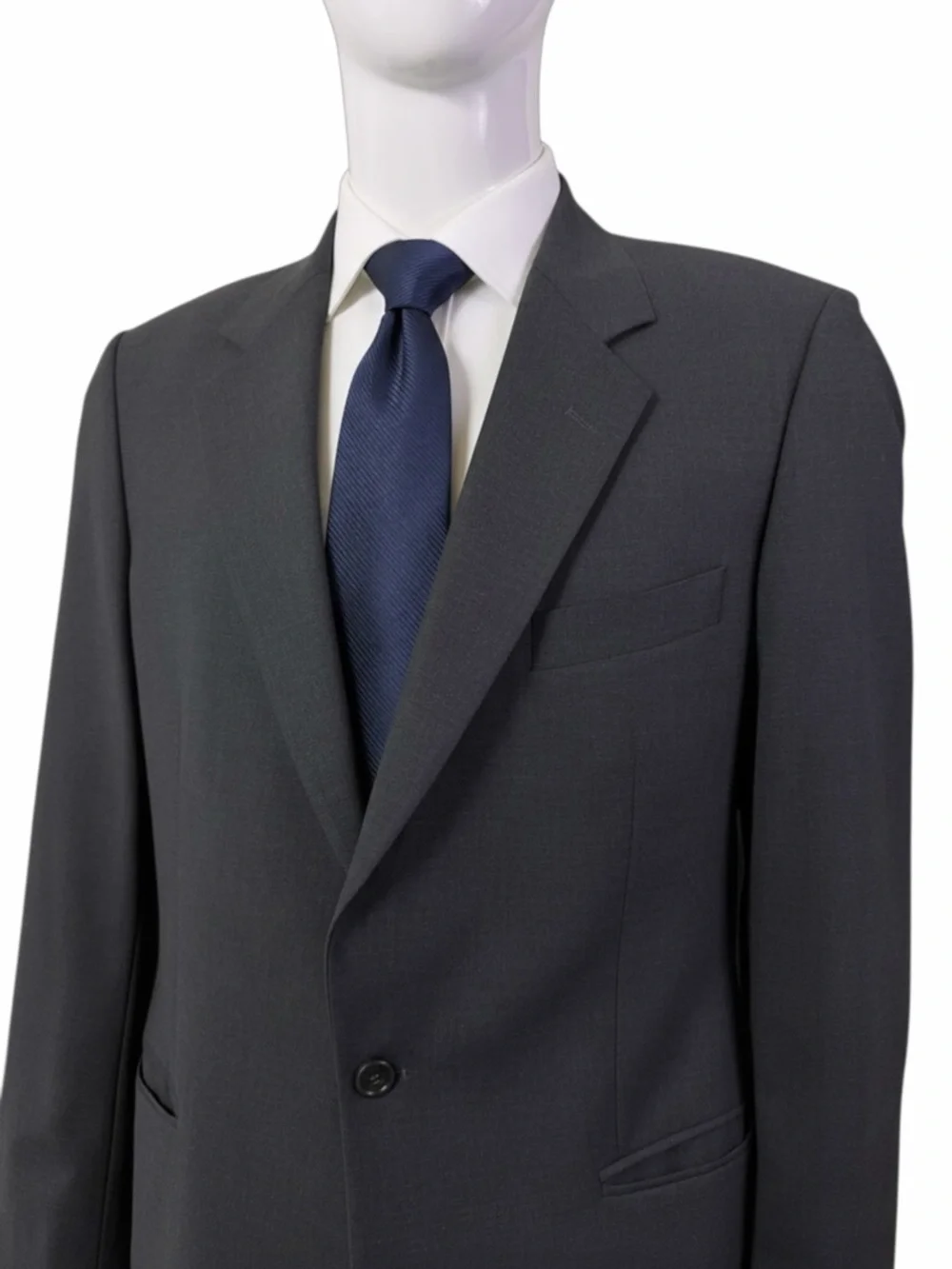 Brooks Brothers Brooksease Mens 42L Charcoal Grey Wool Stretch Blazer Jacket